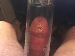 Pumping my 6” cock to almost 7”. Large girth too! Enjoy you sluts