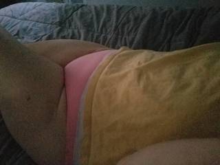 Frontal pink underwear shot