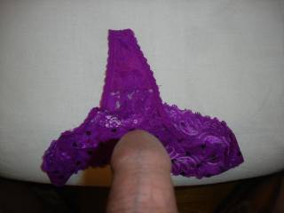 in purple panties