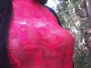 Out in a public location wearing a very sheer 'Flamingo' dress! Would you notice?