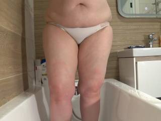 teasing from bathtub