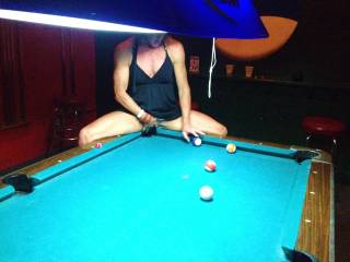 Sooki in public bar.Cheating at pool.lol