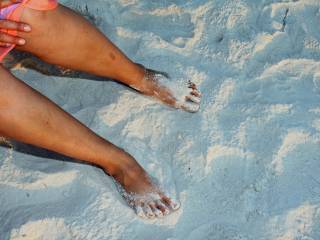 2009 summer vacation!  My feet in the sand on the beach!