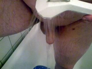 me rinse of the soap of my cock