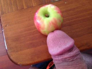 an apple a day,keeps him healthy hehe
