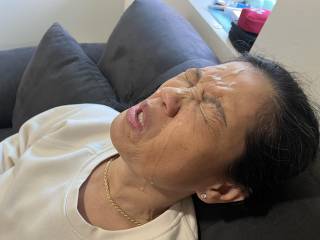 Christmas morning before visiting her relatives