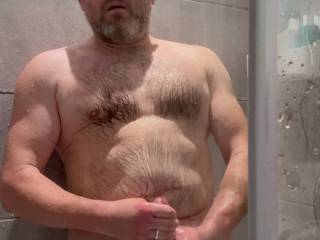 Very horny play with my cock in the shower