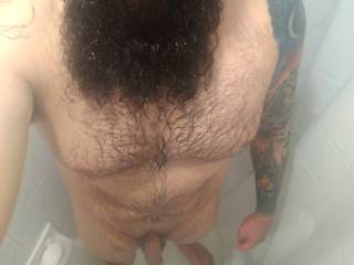 Washing off after a hard Day's work. Can someone come help me with my back? I could always use help with the front too.