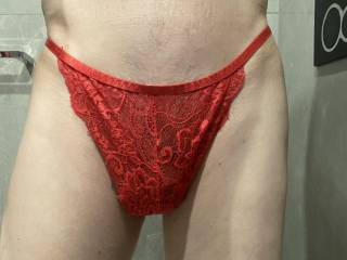 Sexy red lace panties
