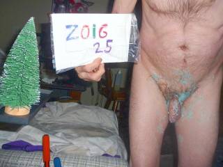 A partial body frontal as I stand with so, much messy green lubed upon my dick, skin and hair... A Z4 camera was used.