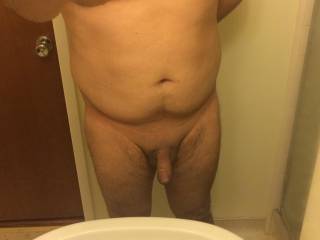 Out of the shower all clean and shaved