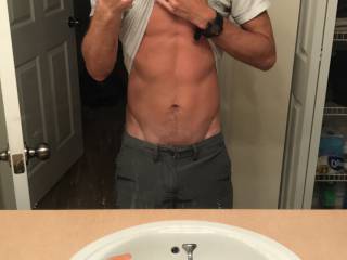 working on the abs.