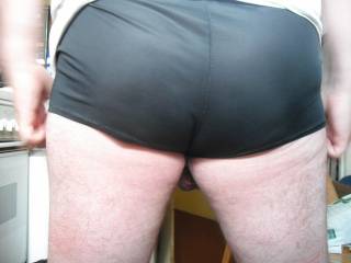 My shorts-clad ass