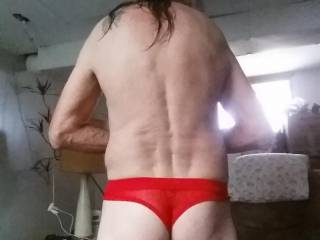 Ass in red panties