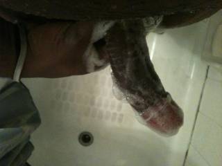 a full view of my junk, any ladies wanna take it all the way down the throat? after i rinse the soap off of course unless you\'ve got a dirty mouth