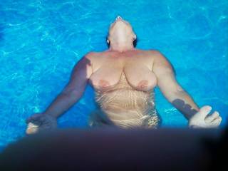 We were at a friend\'s pool on a hot day. Things got hotter.