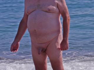 Me naked on a nudist beach in Spain, photo kindly taken by fellow nudist