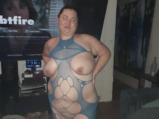 KT posing in lingerie.