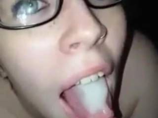 Erica eating cum