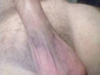 Nice and hard rubbing my cock and balls til it explodes