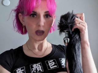 I\'m ready for my tail insert, master. Please don\'t be gentle. Who wants to play? 😻