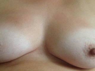 My beautiful wife\'s tits out for me.