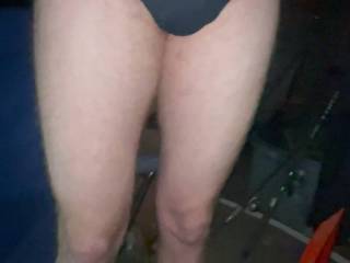 Showing my ass freckle in very tight woman’s thong