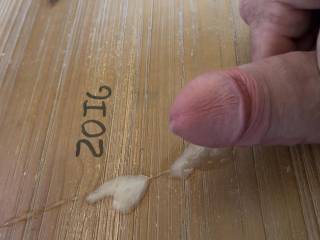 The aftermath of my cum puddle after jacking off.