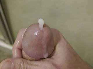 stroking my cock to cum