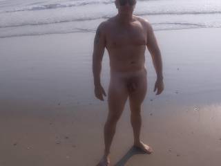 Hubby tanning his nice cock on the beach