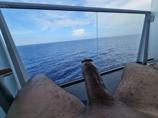 my horny dick loved feeling the fresh air on the balcony of this cruise 🛳️
