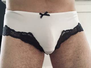 I love the way my cock shows in my new panties :)