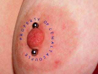 Pierced left nipple