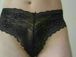Black lace panties what a turn on do you all like?