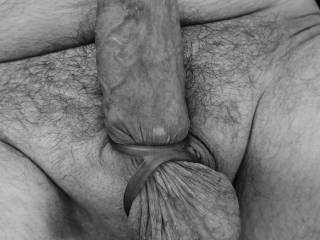 Erotic Art of my COCK and BALLS with a double ring