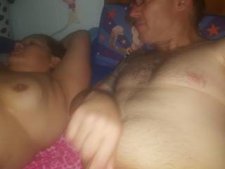 I ate her pussy while she gave head. And she spun around and let him fuck her doggy style while she\'s sucked me. Soon he came all over her ass 
and back.. After I cleaned her up, we took turns on her for hours. Is anybody interested up in taking a ride??