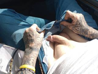 Waiting in the car and my wife wanted to see my dick