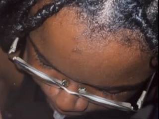 She spits on the hole.