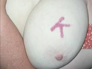 Friends initial on my big sexy titties, any other ladies out there wanting to see their initial on me? Don\'t be shy 😉😘 MrsL xx