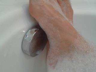 Just in the bath, fresh pedicure... it lead to some serious toe sucking from my husband a few minutes after this shot