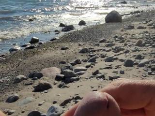 I love masturbating at the beach. Sounds of the waves and seagulls. Sun on my cock and balls. Nice breeze on my balls and taint. Mmmmm........