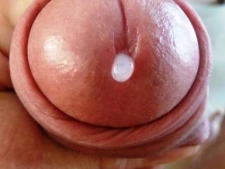Squeezing to hold back the flow of cum...cock throbbing.