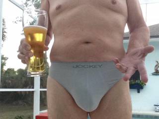 Thong beer heated pool join me?