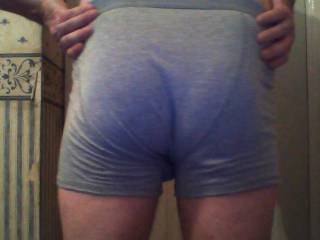 Me in boxers again from behind. Who likes the shape of my arse ? Lol
