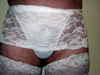 Virginal white lace.  Do I look innocent???