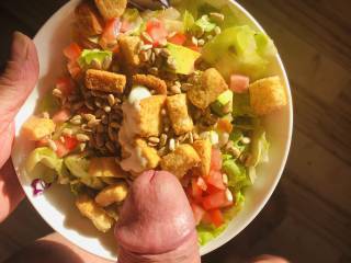 Having salad tonight would anyone like some of my special cream dressing?