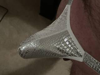 shiny snake skin thong
