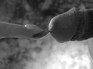 A close friend of mine on night filling her fingernail.