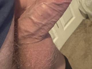 Showing off my thick cock any volunteers to empty its goods?