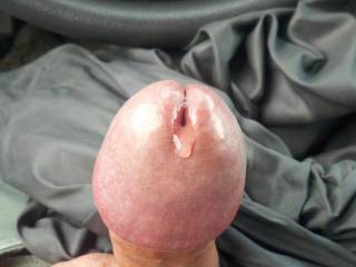 Your big cockhead looks great with precum oozing out your slit.